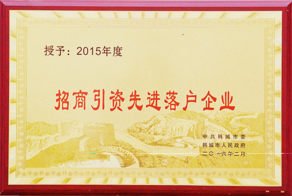 2015年度招商引資先進(jìn)落戶企業(yè)