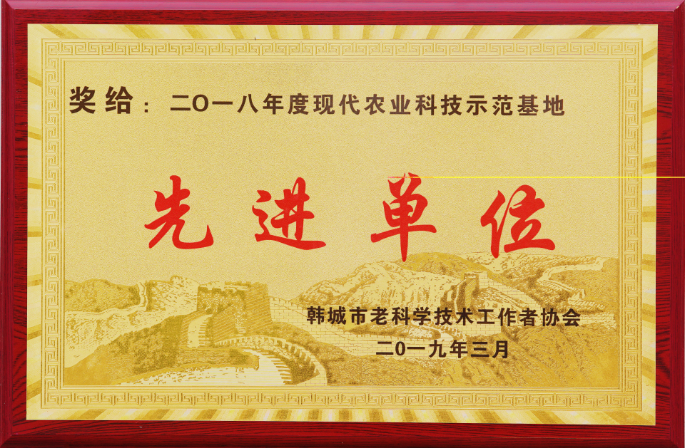 2018年度現(xiàn)代農(nóng)業(yè)科技示范基地先進(jìn)單位